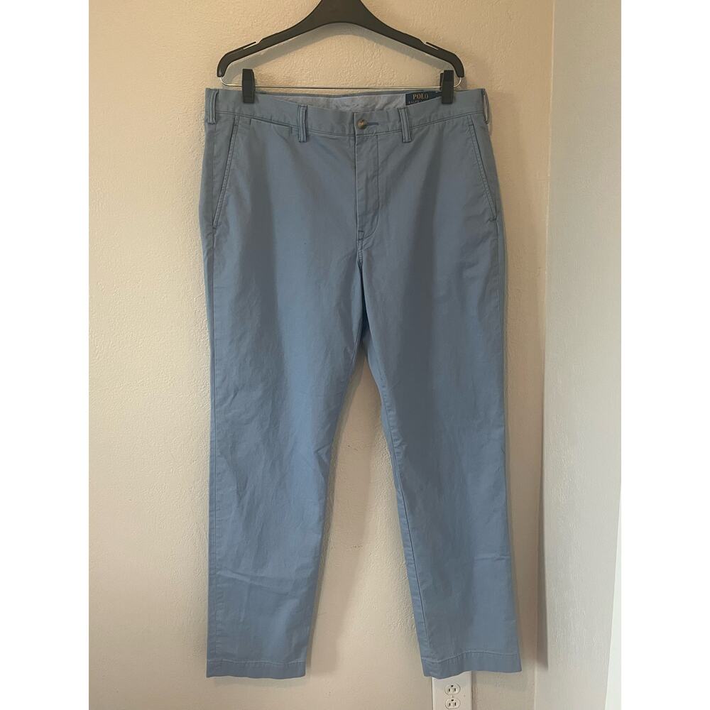 Men's Baby Blue Polo Ralph Lauren Stretch Straigh Leg Pants Size 36/34